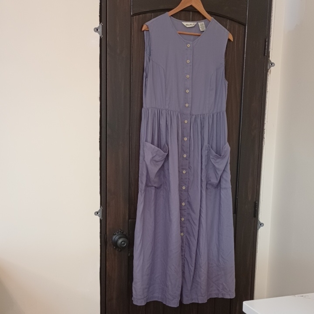 Linen Eddie Bauer Purple Jumper Dress